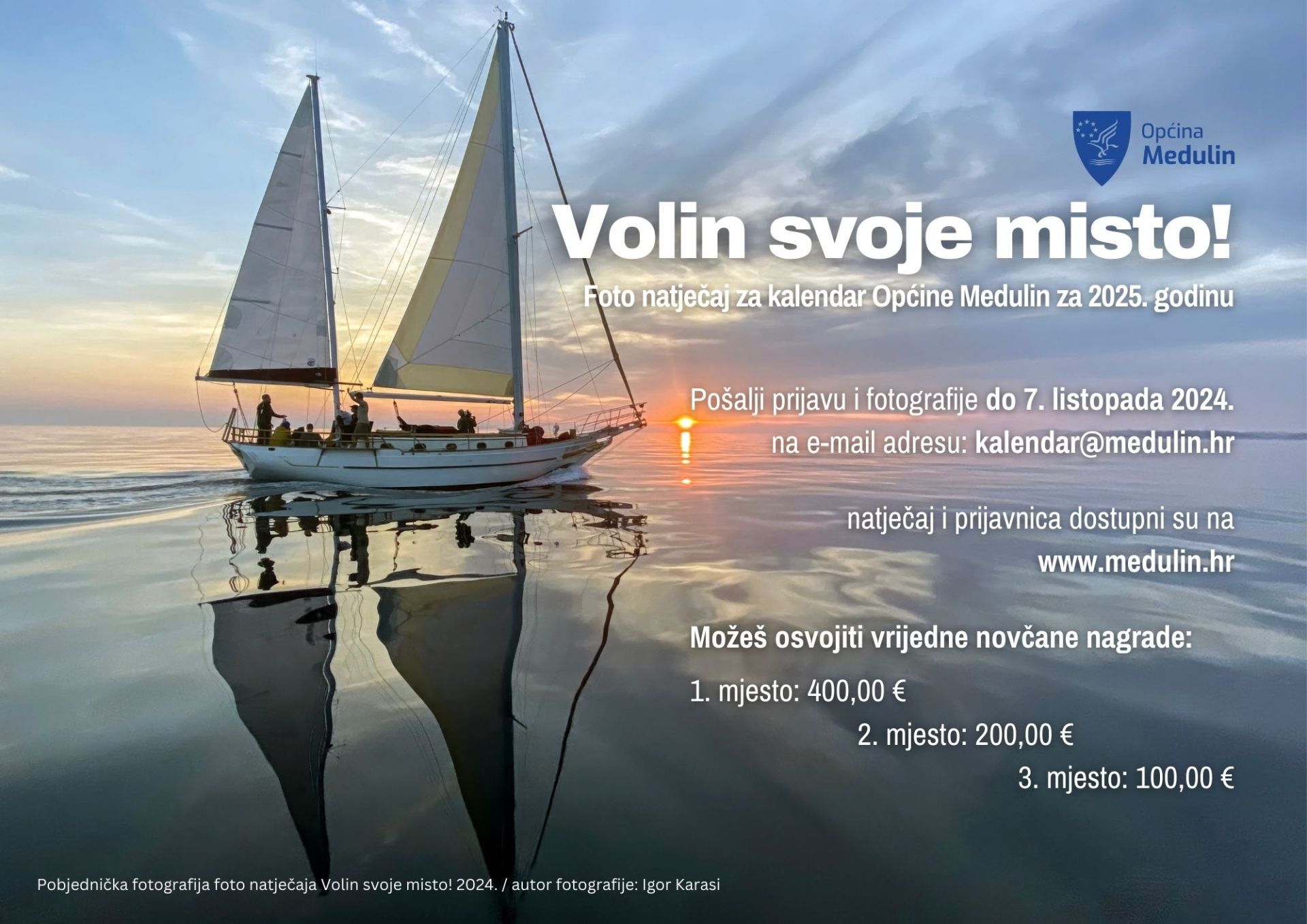 Do 7.10.2024. zaprimaju se prijave na foto-natječaj „Volin svoje misto – Kalendar Općine Medulin za 2025.“